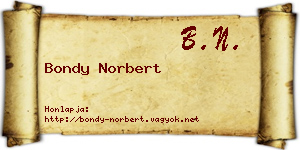 Bondy Norbert névjegykártya