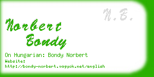 norbert bondy business card